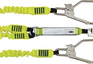 Elasticated Webbing Lanyard Double Leg Giant Steel Hooks