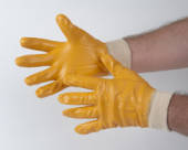 Orange Nitrile, Fully Coated, Knit Wrist Glove